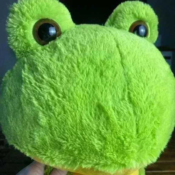 18” Green and Yellow Stuffed Soft Frog Plush - Picture 2 of 6